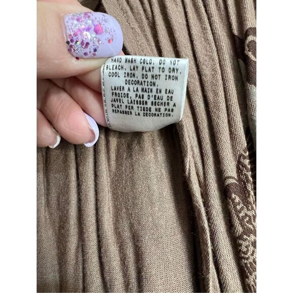 Guess Cover Up Womens Size Small Brown Pink Floral Tie Waist Asymmetrical Hem - Picture 5 of 9